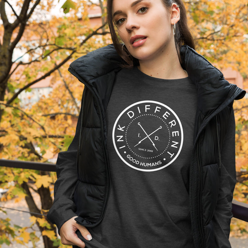 Good Humans Genderless Long Sleeve Tee - White Print