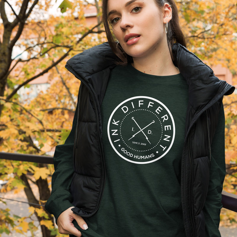 Good Humans Genderless Long Sleeve Tee - White Print