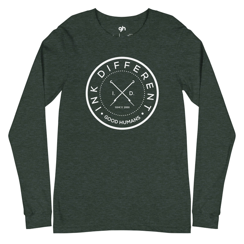 Good Humans Genderless Long Sleeve Tee - White Print