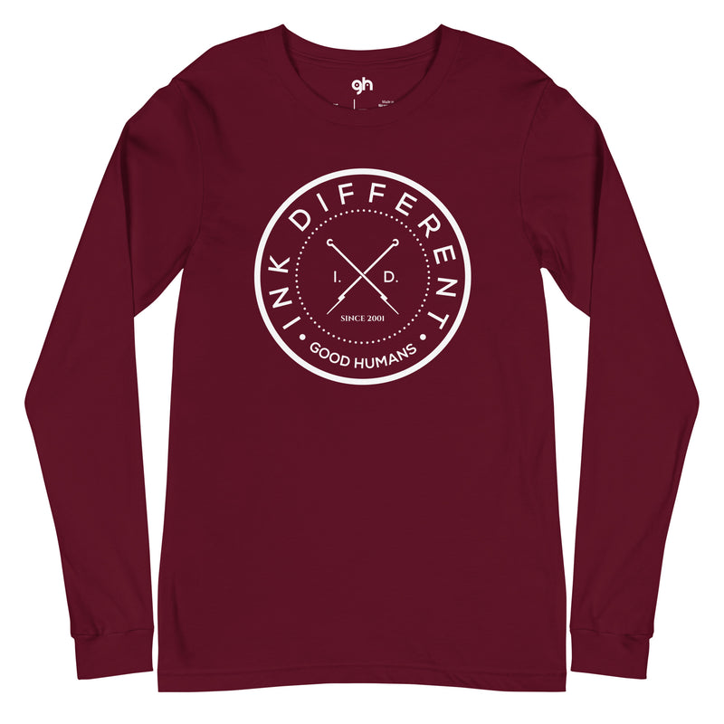 Good Humans Genderless Long Sleeve Tee - White Print